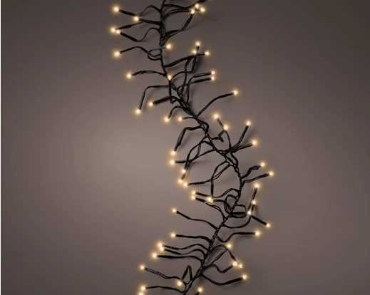 GHIRLANDA LUCE C.CLASSICO 2040LED MT17 FILO NERO IP44 8FUNZ.