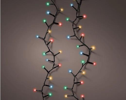 LUCI A BATT.192LED COMPACT MULTICOLOR 4.7MT FILO NERO +FUNZ.