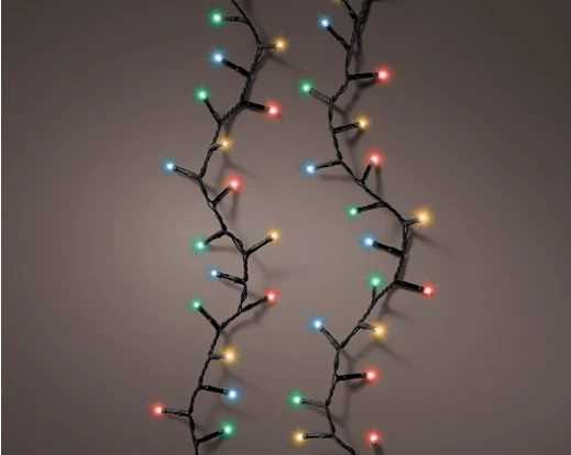 LUCI A BATT.192LED COMPACT MULTICOLOR 4.7MT FILO NERO +FUNZ.