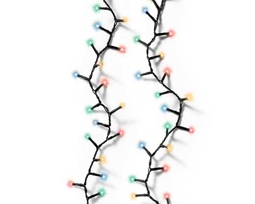 LUCI A BATT.192LED CLUSTER MULTICOLOR 4.7MT F.NERO+FUNZ.OUTD