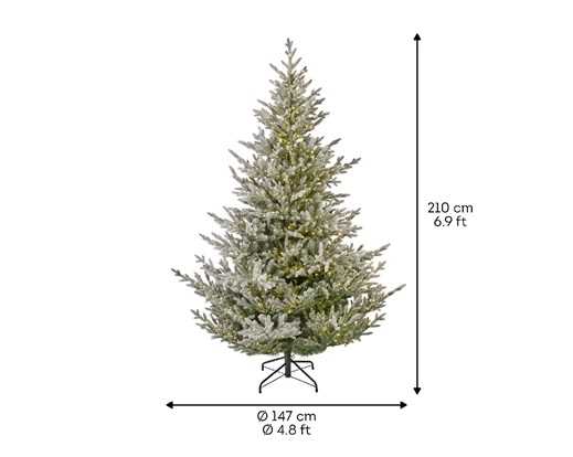 NORWAY SPRUCE SNOWY PRELIT DIA147-H210CM-900L GREEN/WHITE/WA