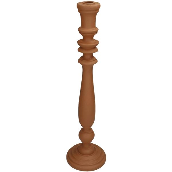 CANDELIERE IN POLIRESINA TERRA 12,5X12,5X48CM