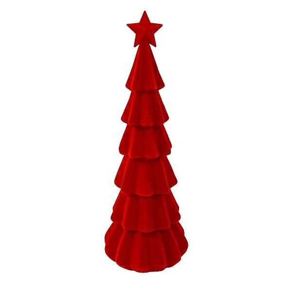 ALBERO IN PLASTICA ROSSO CON STELLA 27X76 CM