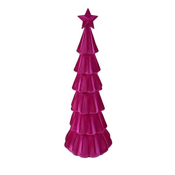 ALBERO IN PLASTICA ROSA CON STELLA 27X76 CM