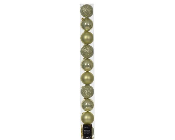 BOX 10 PALLINE PLASTICA DIA6CM PISTACCHIO