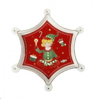 VASSOIETTO ELFOMAGIA STELLA DI NEVE PORCELLANA