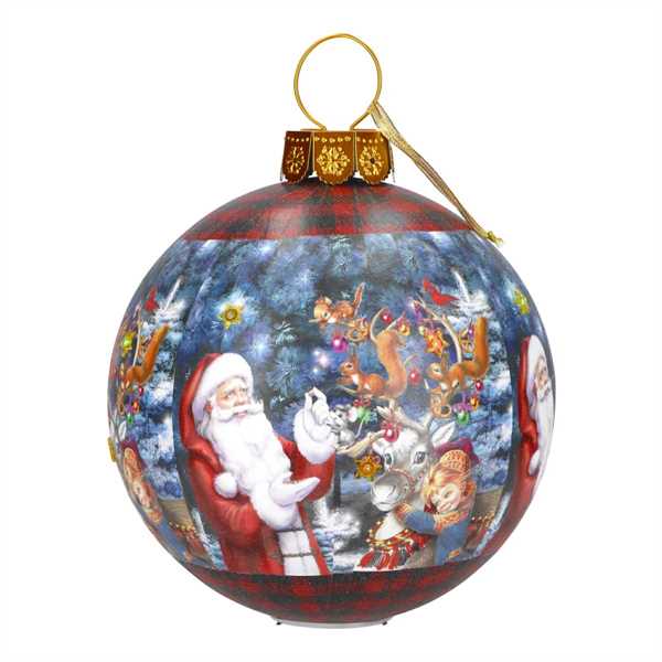PALLA BABBO NATALE CM.30X30X37CM CON LED MULTICOLORE