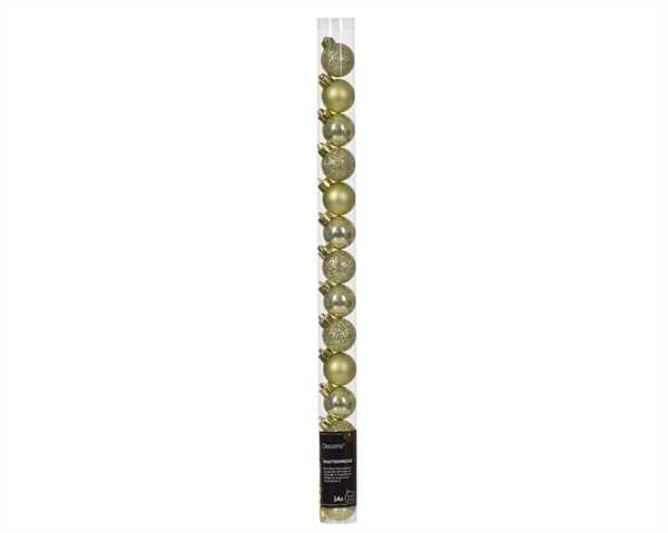 CONFEZIONE 14 PALLINE DI NATALE PLASTICA DIA3CM PISTACHIO