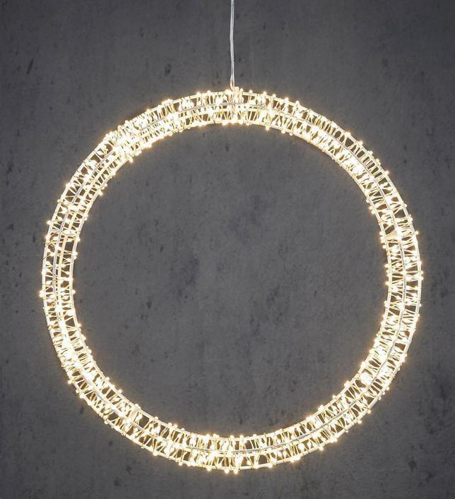 CORONA METALLO 800 MICROLED L.CALDA D.36CM IP44 C/TIMER