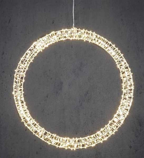 CORONA METALLO 800 MICROLED L.CALDA D.36CM IP44 C/TIMER
