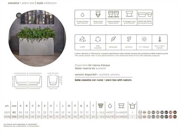 VASO CASSETTA DA ESTERNO KUBE BIANCO CM.80X30XH30