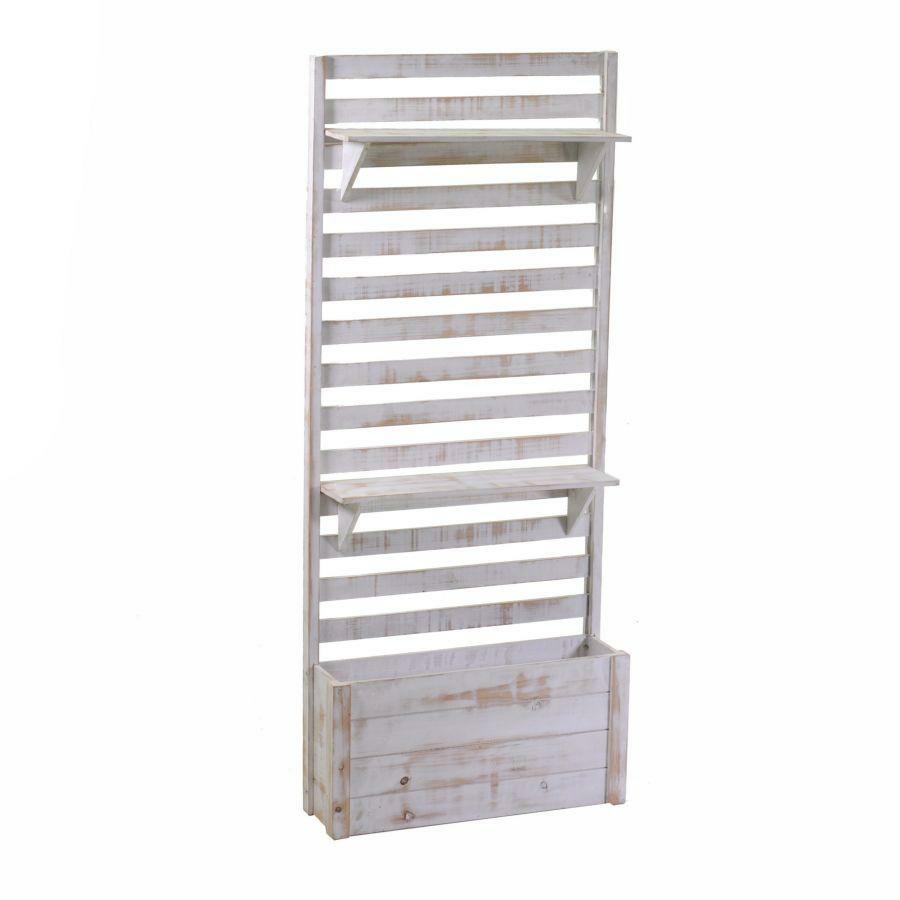 GRATA CON FIORIERA LEGNO SBIANC.CON PIANO CM50X14H119