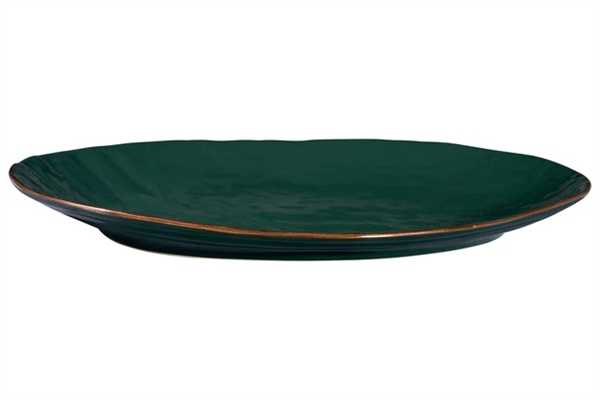 VASSOIO OVALE GRANDE MEDITERRANEO IN GRES VERDE CM.40,5X28