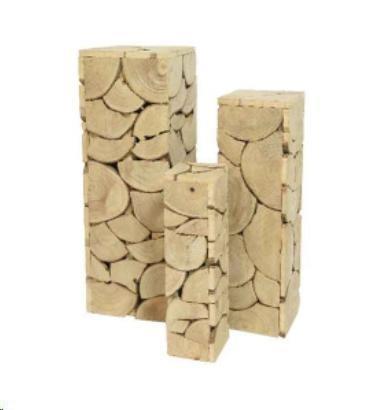 PILLAR PAULOWNIA WOOD L17.00-W17.00-H60.00CM BLOND