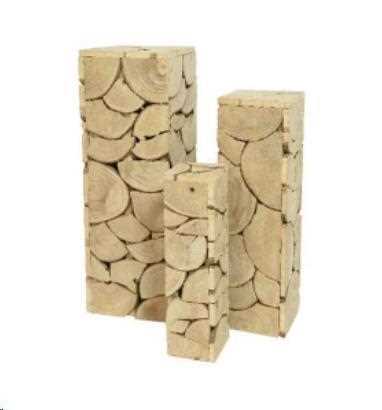 PILLAR PAULOWNIA WOOD L17.00-W17.00-H60.00CM BLOND