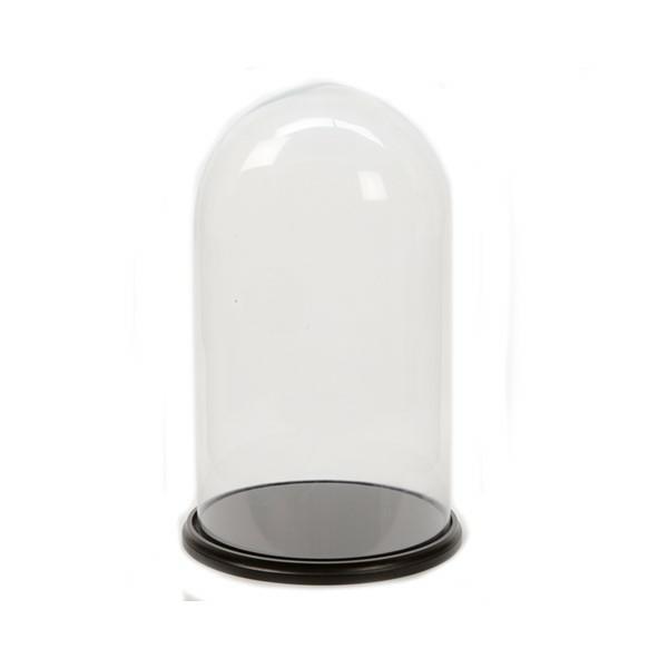 CLOCHE VETRO CON BASE NERA DIA35 -H60 CM
