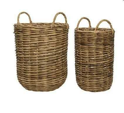 CESTO CON MANICI INTRECCIO IN RATTAN CM.DIA37XH50 NATURAL