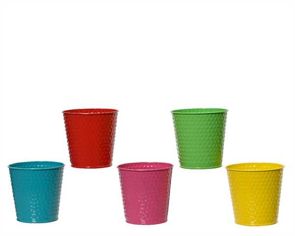 PORTA VASO ZINCO PUNTINI D.CM.14XH.12,6 4 COL. ASSORTITI