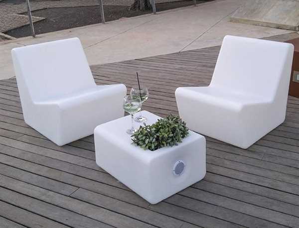 POLTRONA LUMINOSA SENZA BRACCIOLI TARIDA SOLAR+USB RGB+WHITE