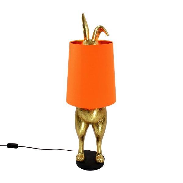 TABLE LAMP HIDING BUNNY GOLD/ORANGE POLY. CM 24X24X74H E27