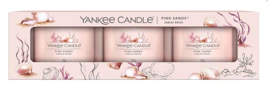 YANKEE CANDLE 3 VOTIVE - PINK SANDS