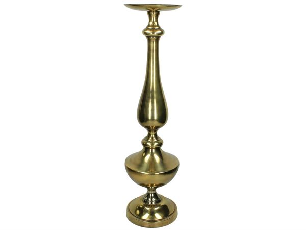 PORTA CANDELE ALLUMINIO ORO 18.5X18.5X71CM