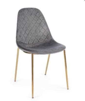 SEDIA TERRY VELLUTO GRIGIO SCURO CM48X55X85H.
