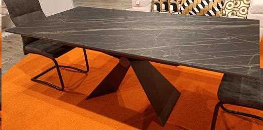 TAVOLO SINTESI PIANO CERAMICA ALLUNGABILE CM.90X180/280