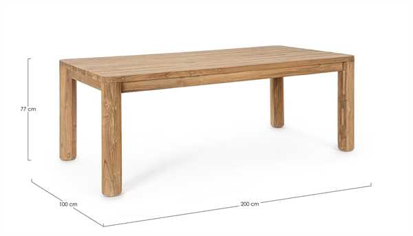 TAVOLO DA ESTERNO IN LEGNO DI TEAK MAVERICK CM.200X100X77H.