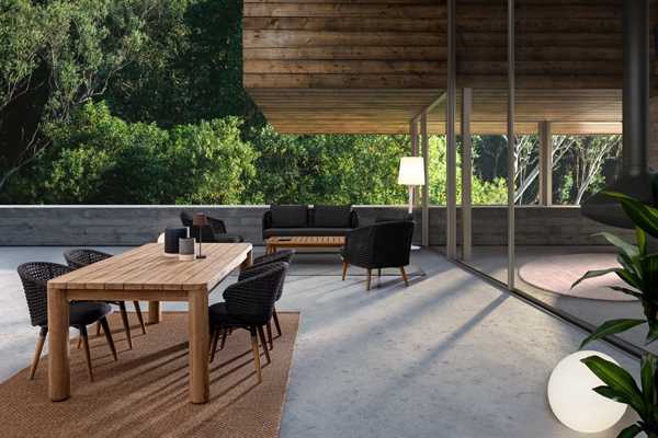 TAVOLO DA ESTERNO IN LEGNO DI TEAK MAVERICK CM.200X100X77H.