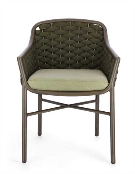 SEDIA CON BRACCIOLI E CUSCINO DA ESTERNO EVERLY CM.61X60XH82
