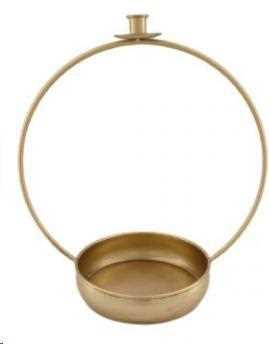 CANDLE HOLDER METAL 37.5X22X42CM ANTIQUE GOLD