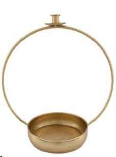 CANDLE HOLDER METAL 28X14X33CM ANTIQUE GOLD