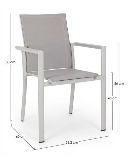 SEDIA CON BRACCIOLI DA ESTERNO KONNOR RASTIN CM.56X60XH88