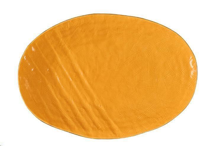 VASSOIO OVALE GRANDE MEDITERRANEO IN GRES GIALLO CM.40,5X28