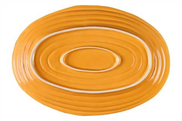 VASSOIO OVALE GRANDE MEDITERRANEO IN GRES GIALLO CM.40,5X28