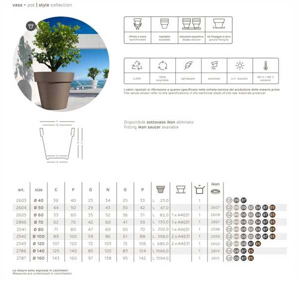 VASO DA ESTERNO IN RESINA TONDO IKON NERO CMØ50XH44