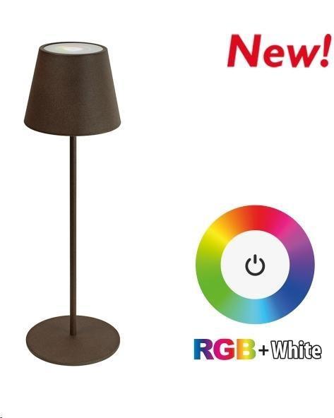 LAMPADA LED TAVOLO AURORA RICARICABILE IP54 3000k+RGB CORTEN