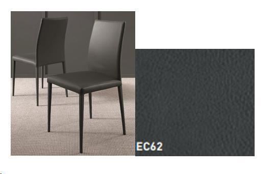 SEDIA DANDY SEDUTA ECOPELLE GRAFITE CM 46X52X92H