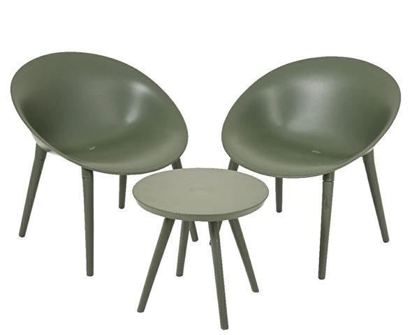 SET MARBELLA OUTDOOR CM.67X74,5X78,5H. VERDE SCURO