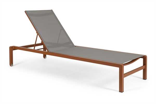 LETTINO DA ESTERNO CON RUOTE KONNOR TERRACOTT CM195X78X32/90