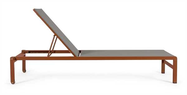 LETTINO DA ESTERNO CON RUOTE KONNOR TERRACOTT CM195X78X32/90