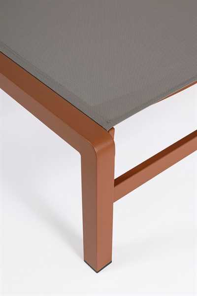 LETTINO DA ESTERNO CON RUOTE KONNOR TERRACOTT CM195X78X32/90