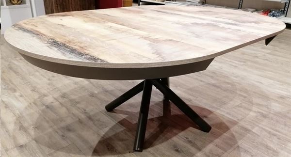 TAVOLO FAHRENHEIT PIANO NOBILITATO ALLUNGABILE DIAM.120/180