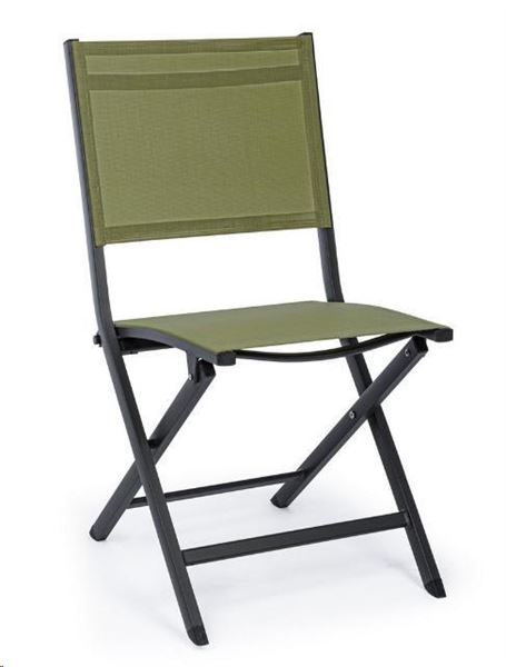 SEDIA PIEGHEVOLE ELIN ANTRACITE E VERDE 47x57x88cm