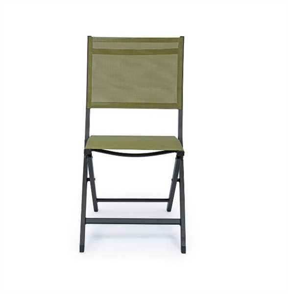 SEDIA PIEGHEVOLE ELIN ANTRACITE E VERDE 47x57x88cm