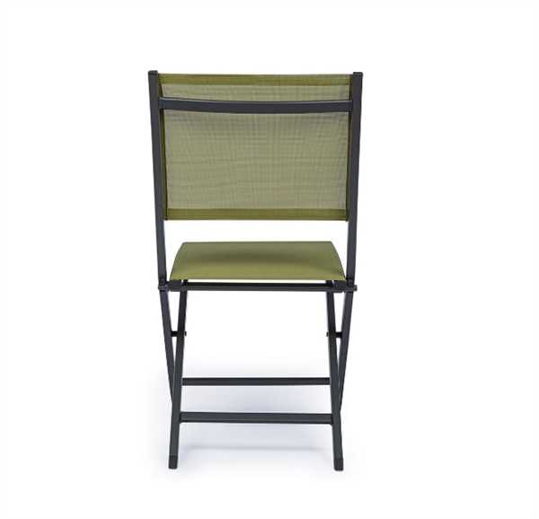 SEDIA PIEGHEVOLE ELIN ANTRACITE E VERDE 47x57x88cm