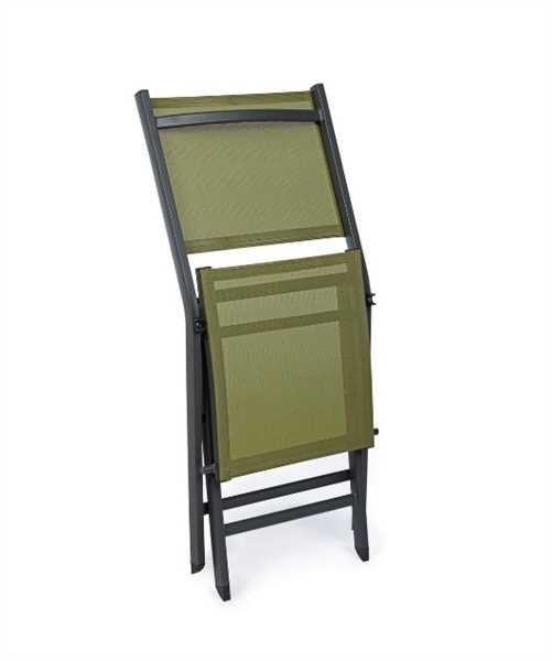 SEDIA PIEGHEVOLE ELIN ANTRACITE E VERDE 47x57x88cm