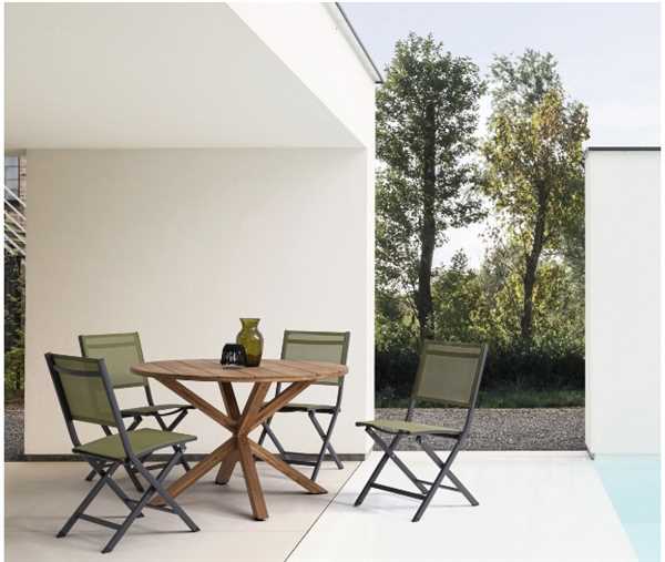 SEDIA PIEGHEVOLE ELIN ANTRACITE E VERDE 47x57x88cm