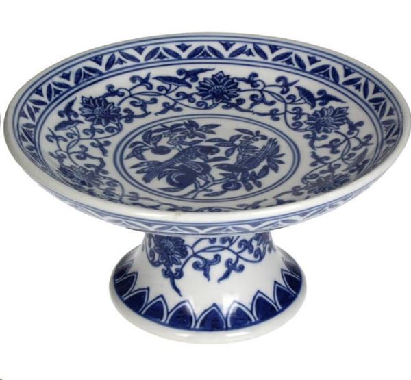 ALZATA PORCELLANA BLU CM.20.5X20.5X11H